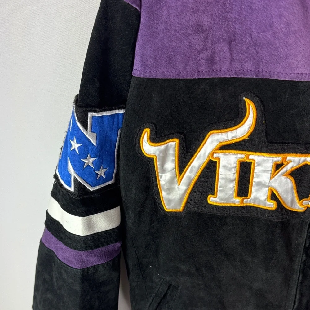 VTG NFL Vikings Leather Jacket - Men's Small